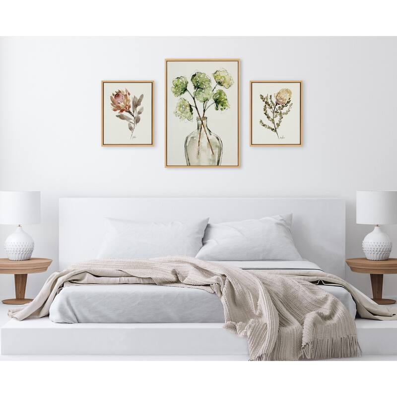 Kate and Laurel Sylvie Greenery Canvas Art Set by Sara Berrenson