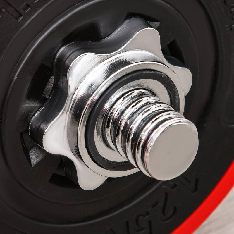 Soozier 66lbs Two-In-One Dumbbell & Barbell Adjustable Set Strength Muscle Exercise Fitness Plate Bar Clamp Rod Home Gym