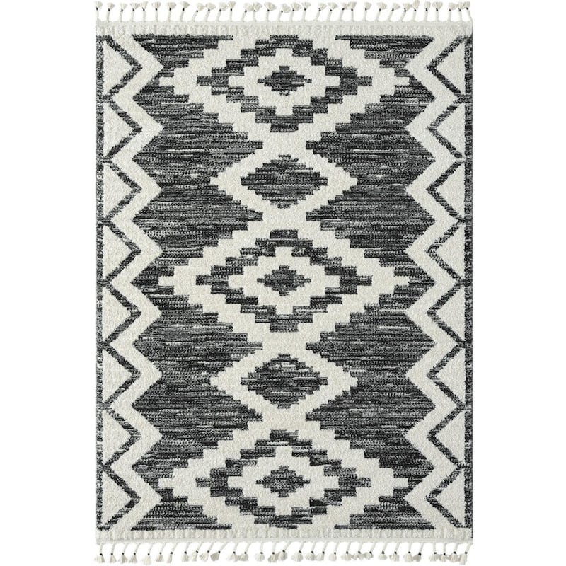 Luxe Weavers South Western Geometric Diamond Area Rug, Indoor Fringe Carpet