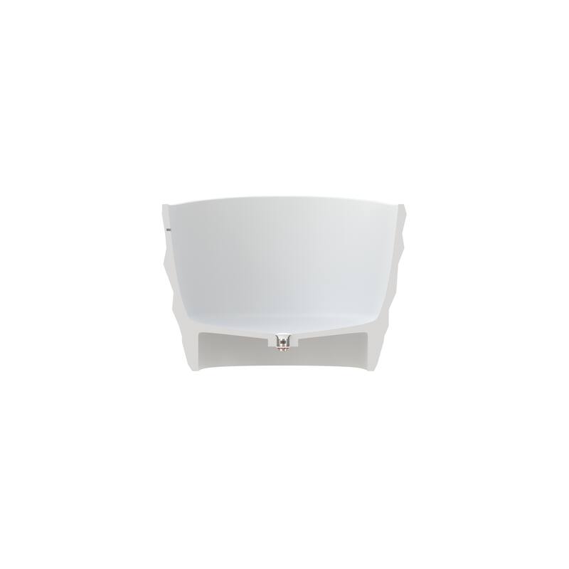 64 in. Freestanding Solid Surface Soaking Bathtub in Matte White, Elegant Oval Design with Center Drain