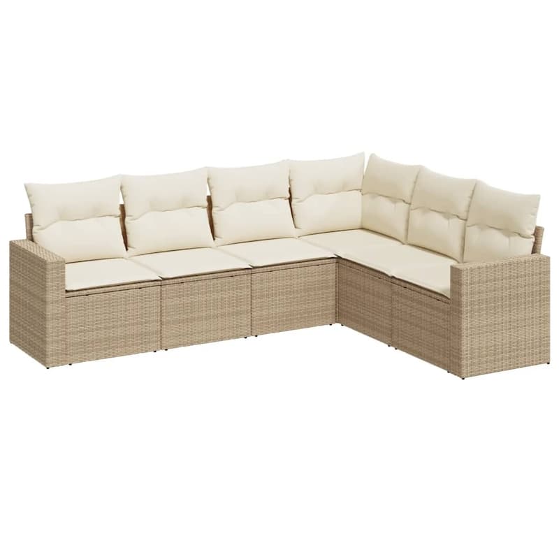 vidaXL Garden Sofa Set Beige - 24.4 x 25.8 x 27.2