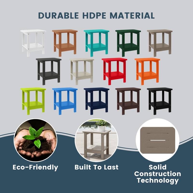 Brighton Outdoor Poly Two Shelf Side Table