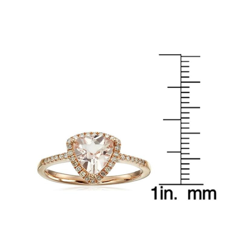 925 Sterling Silver Morganite and Diamond Solitaire Ring
