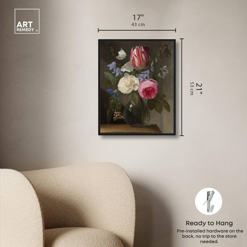 Roses and a Tulip Canvas by Art Remedy