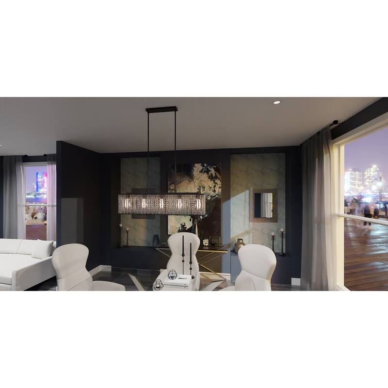 Celeste 5-Light Matte Black Island Light
