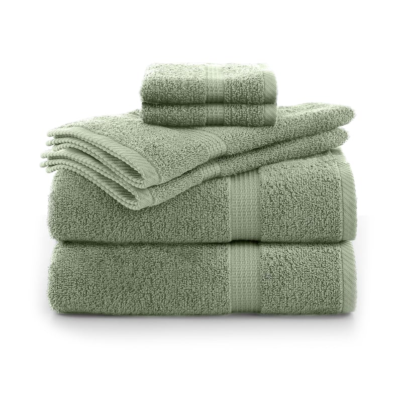 Utica 6-Piece Towel Set 100% Cotton Highly Absorbent & Soft