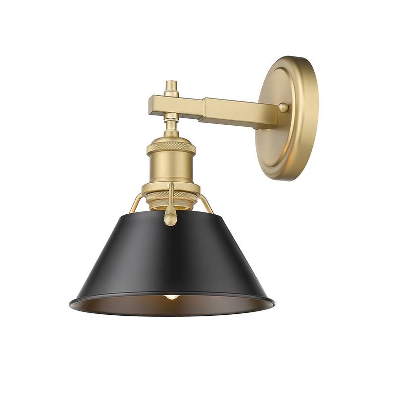 Orwell 1-Light Bath Vanity in Brushed Champagne Bronze with Matte Black - Gold