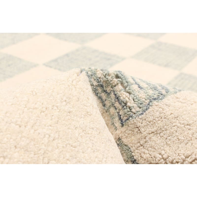 ECARPETGALLERY Hand Tufted Timeless Cream Wool Rug - 5'0 x 7'10