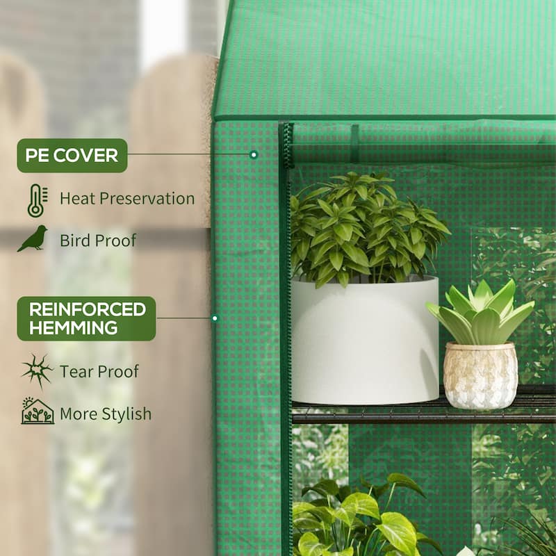Mini Greenhouse with 3 Tier 6 Shelves Portable Green House
