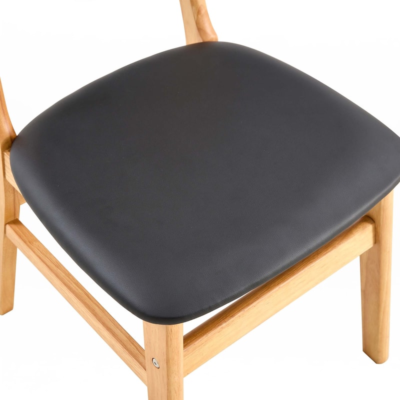 Solid Wood Dining Chair with PU cushion