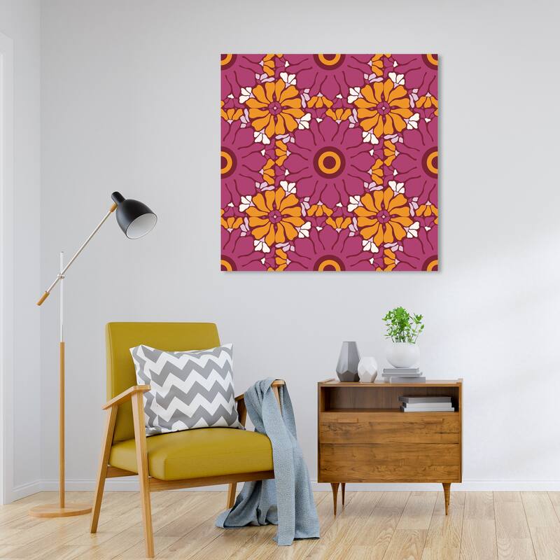 Wynwood Studio Canvas Abstract Flower Storage Purple and Wall Art Canvas Print