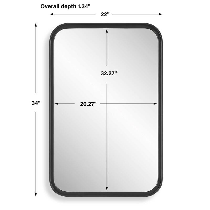 Copper Grove Black Round Aluminum Rectangular Mirror