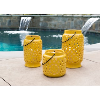 Livabliss  Pamela Ceramic Small Size Decorative Lantern