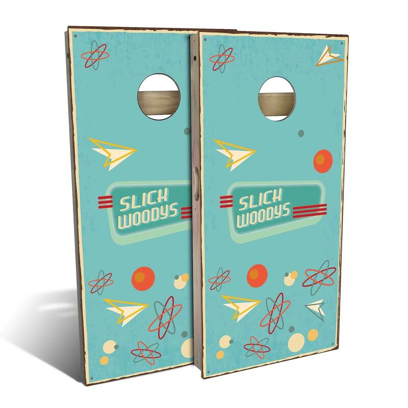 50s Diner Outdoor Cornhole Board Set - Backyard 2x4 - NO Accessories
