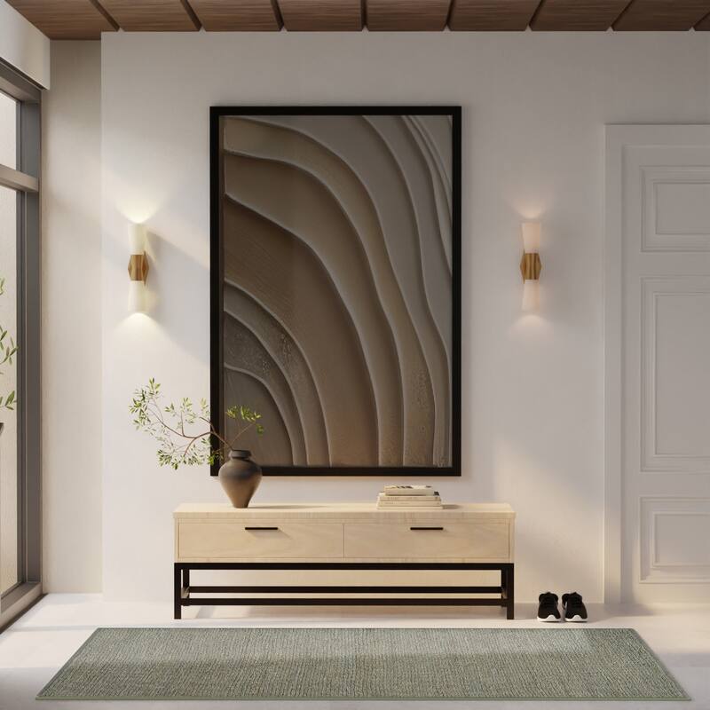 Nourison Natural Jute Indoor only Solid Area Rug - 5' x 7' - Sage