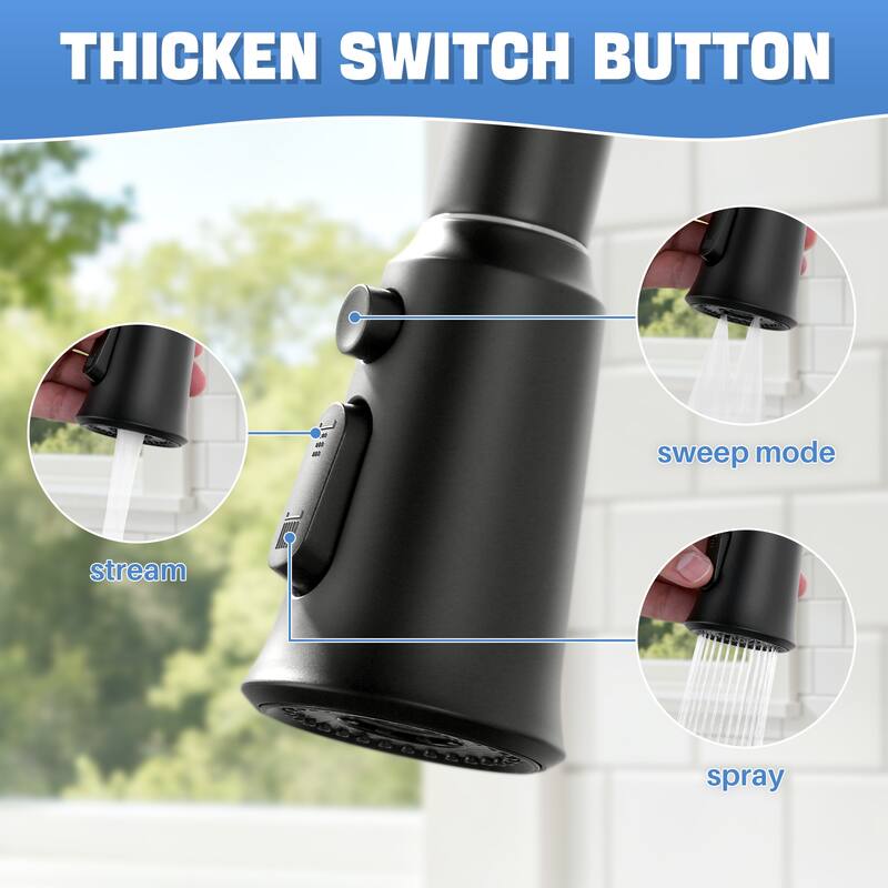 WOWOW Pull Down Kitchen Faucet Spray Head with 9 Adapters Kit