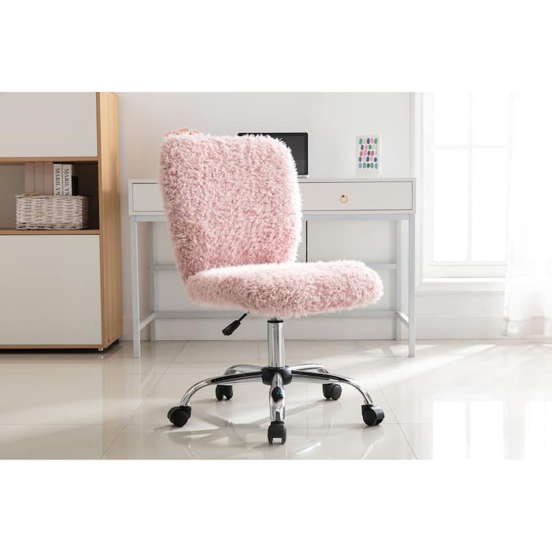Porthos Home Alva Swivel Office Chair, Shaggy Fabric Upholstery