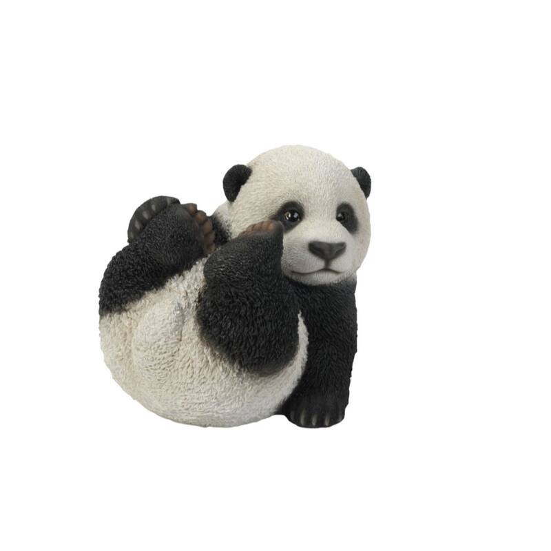 Playing Baby Panda Outdoor Garden Statue - 10"
