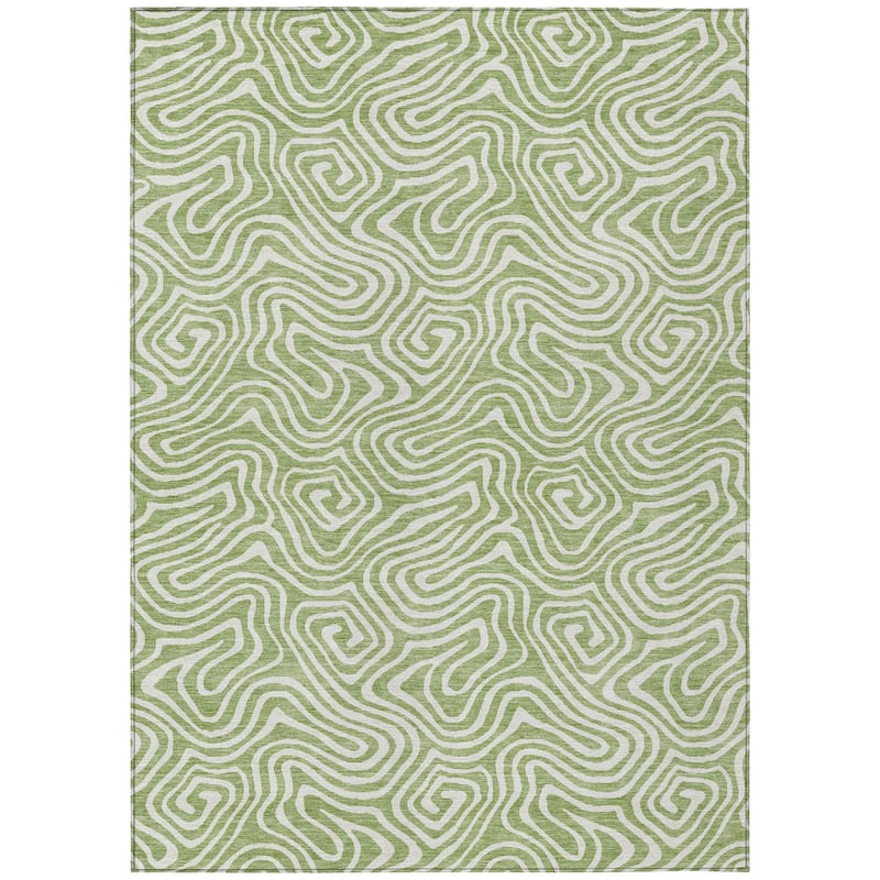 Machine Washable Indoor/ Outdoor Modern Trance Chantille Rug