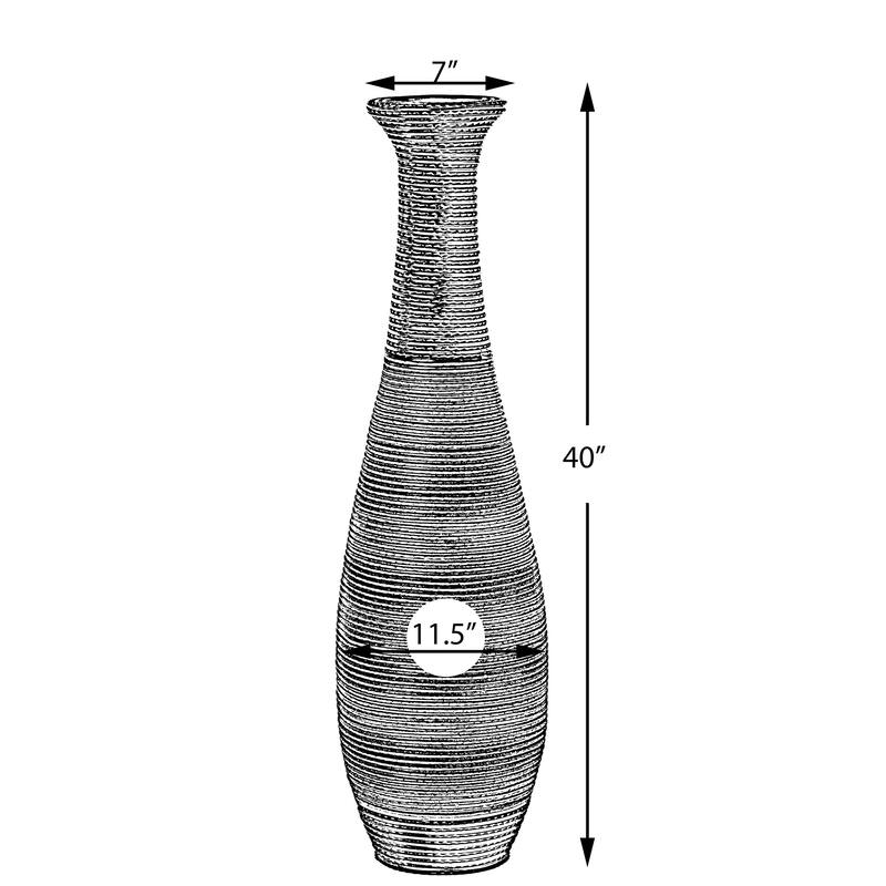 Tall Trumpet Design Artificial Rattan Wire Floor Vase 40 Inch