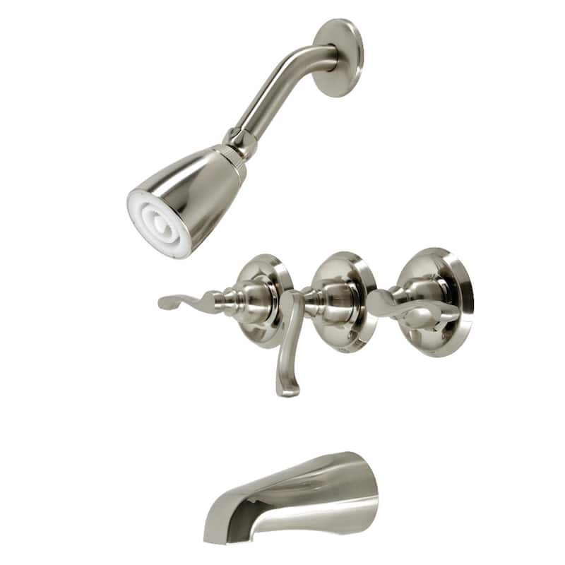 Kingston Brass Royal Three-Handle Tub and Shower Faucet