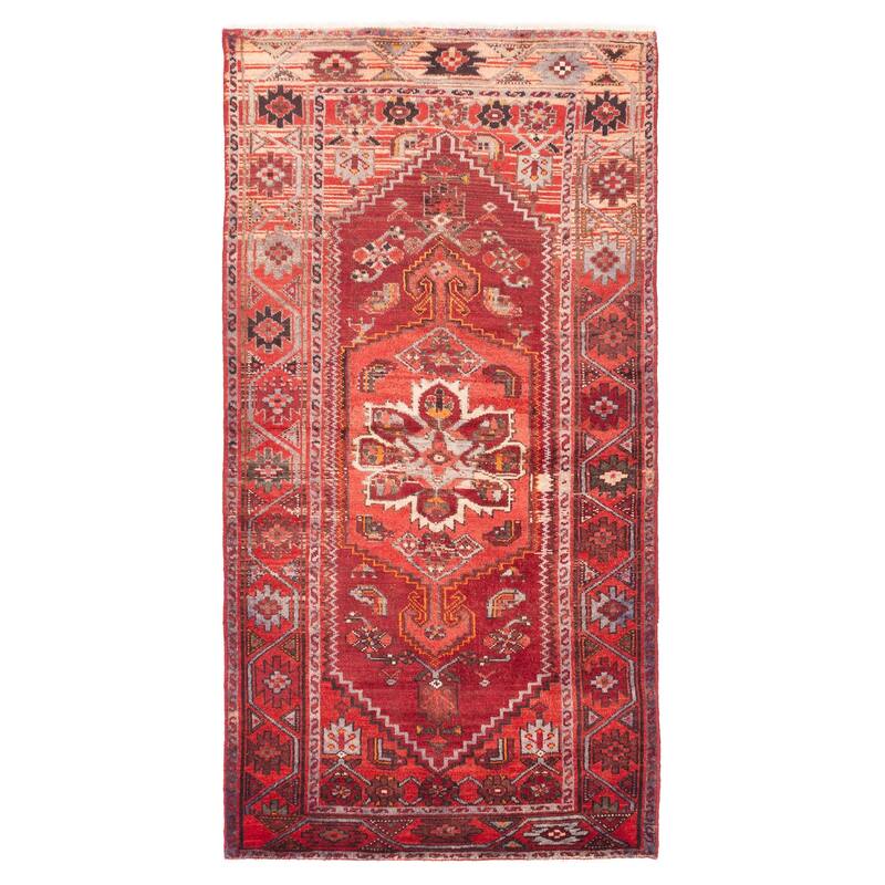 ECARPETGALLERY Hand-knotted Andelz Red Wool Rug - 3'6 x 6'11