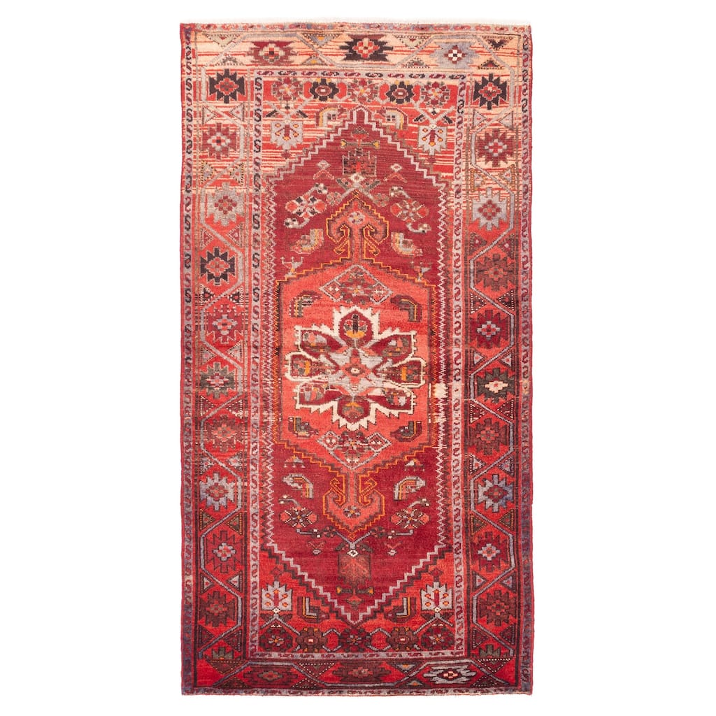 ECARPETGALLERY Hand-knotted Andelz Red Wool Rug - 3'6 x 6'11