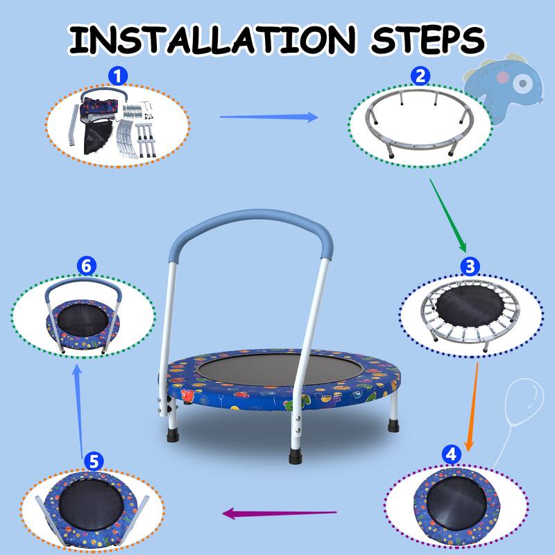 Anmytek 36 Inch Mini Trampoline with Handle for Kids