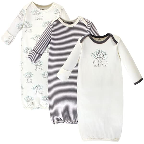 slide 1 of 1, Touched by Nature Organic Cotton Gowns, Birch Tree, Preemie/Newborn - Birch Tree Preemie-Newborn - Birch Tree