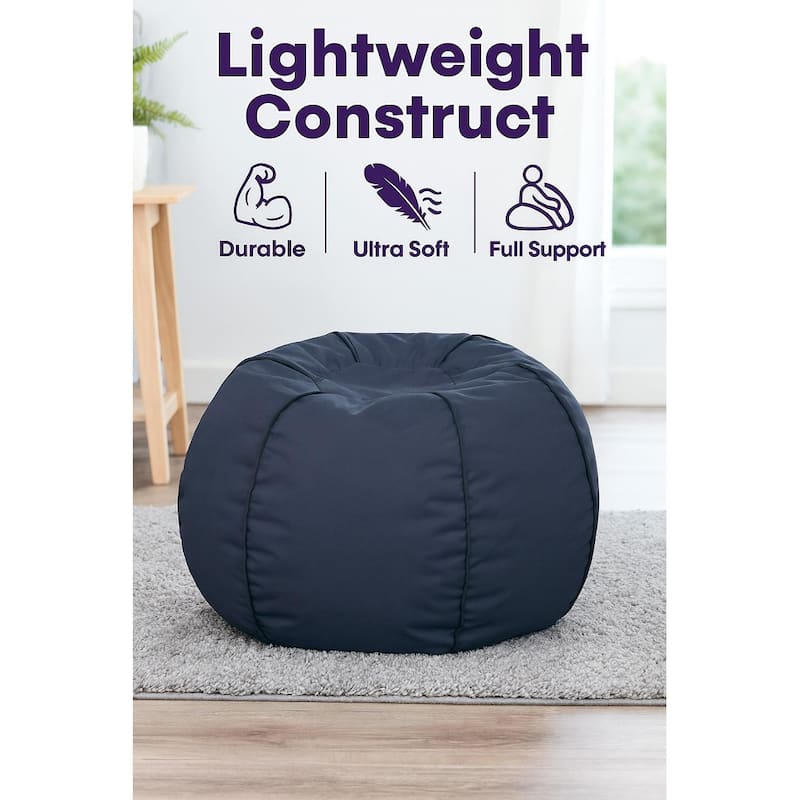 Heritage Kids Navy Blue Round Bean Bag Chair