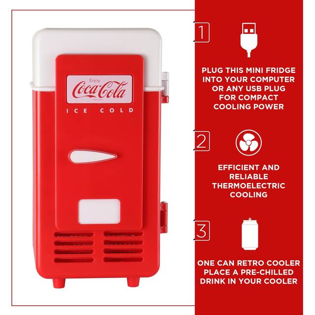 Coca-Cola Red USB Powered 1 Can Desktop Cooler