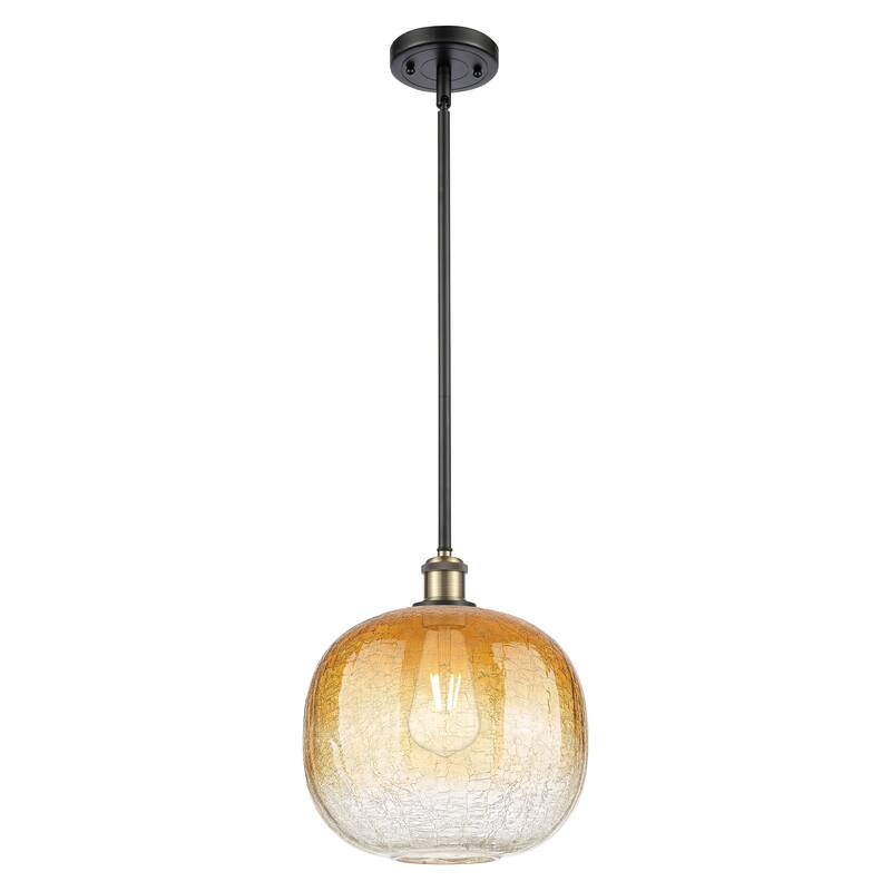 Innovations Lighting Endless Possibilities Ballston - Brookhaven Sphere - 1 Light 11" Stem Hung Mini Pendant - Black Antique Brass/Amber