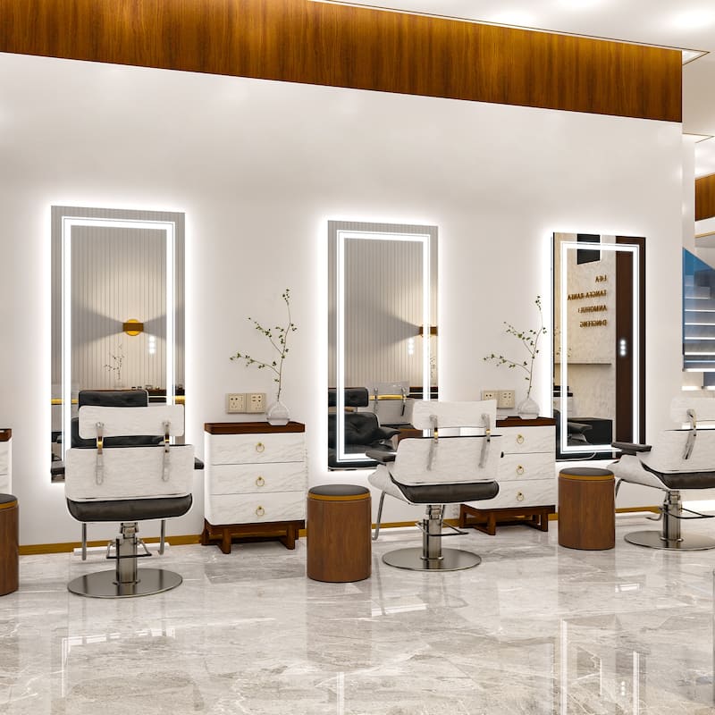 Jumbo LED Light Backlit Bathroom Mirror Makeup Anti-Fog Memory 3 Color - 63"x32"