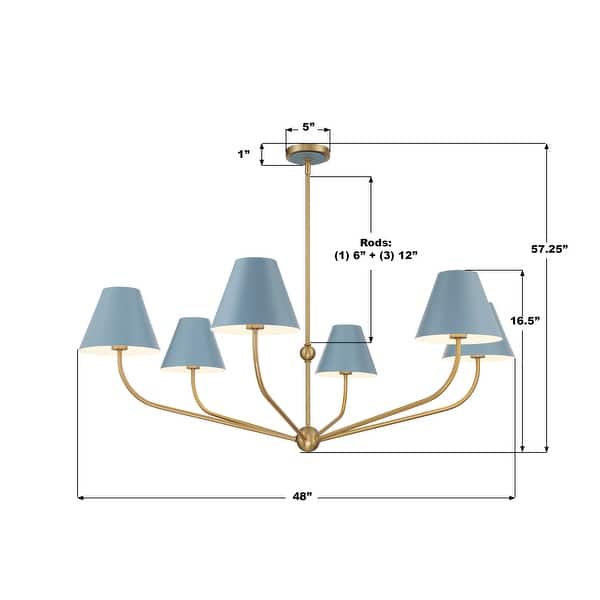 Crystorama Lighting Group XAV-B9319 Xavier 6 Light 48" Wide Chandelier