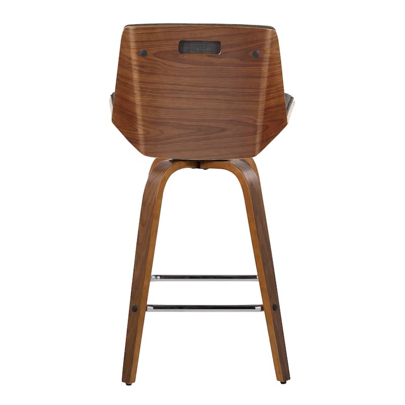 Carson Carrington Clemens 26" Fixed-Height Counter Stool with Bent Wood Legs & Square Footrest (Set of 2)