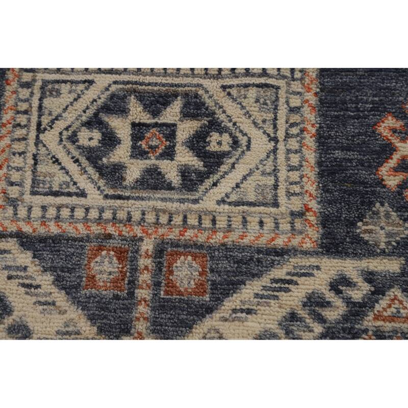 Hand Knotted Oriental 100% Wool Carpet Transitional Tribal Oranges & Rust Oushak Area Rug - 8' 11'' X 6' 5''