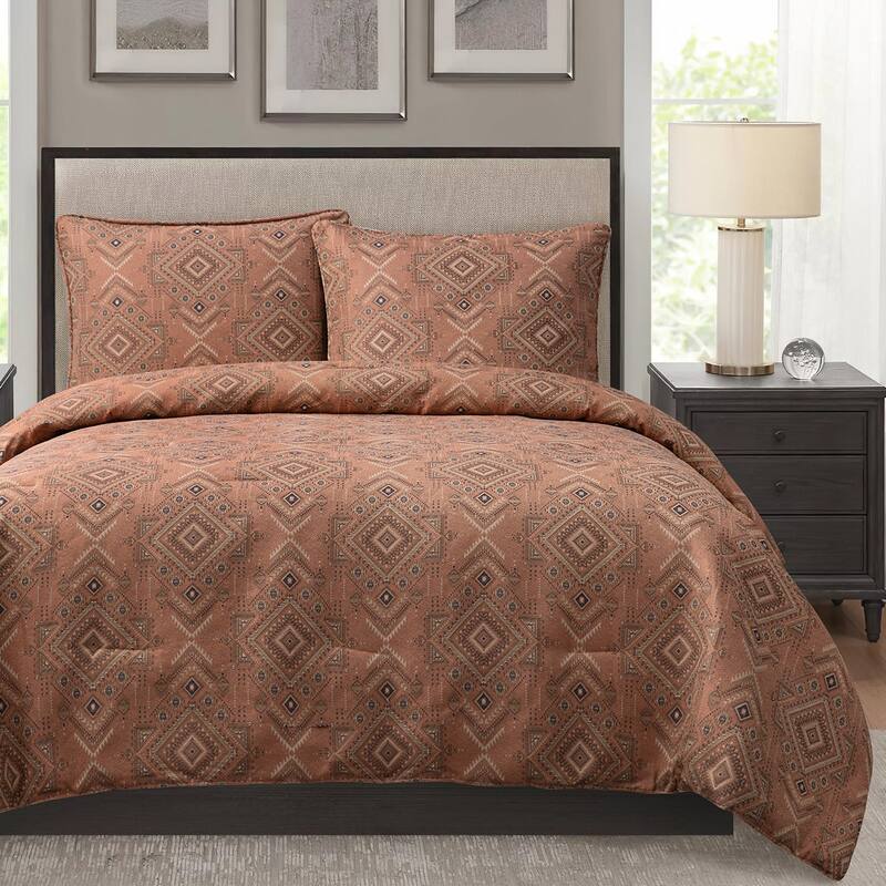 HiEnd Accents Sedona Pale Sienna Comforter Set, 3PC