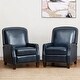 preview thumbnail 27 of 96, Gladis Modern Retro Genuine Leather Recliner with Nailhead Trim Set of 2 by HULALA HOME NAVY