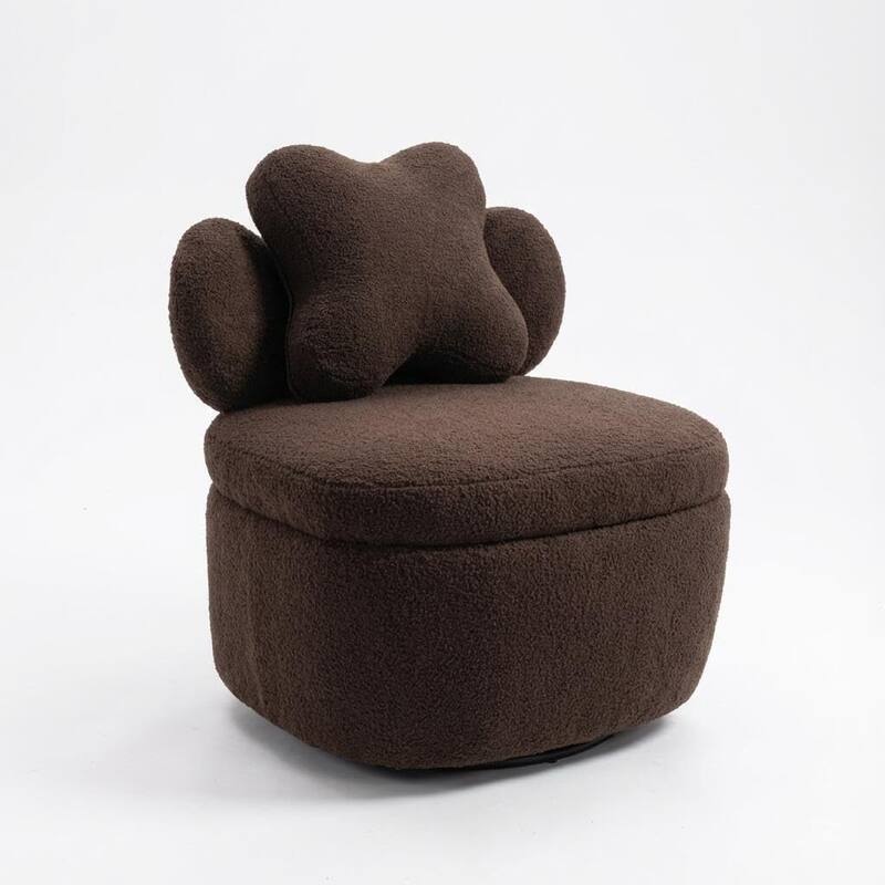 Modern Soft Toy Bear Accent Chair, Soft Boucle Upholstered Lounge Armchair