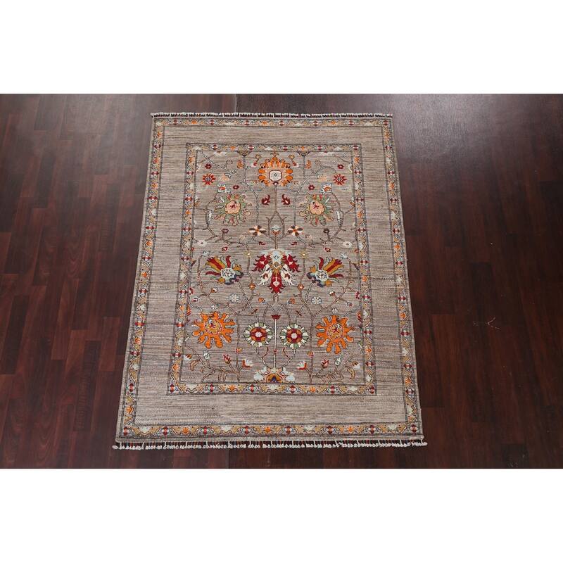 Vegetable Dye Oriental Ziegler Area Rug Wool Hand-knotted Foyer Carpet - 5'0" x 6'8"