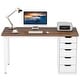 preview thumbnail 30 of 36, 47-inch Computer Desk with 5-drawer, Wood and Metal Writing Desk for Study Living Room