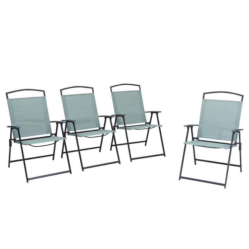 Pellebant Set of 4 Patio Folding Chairs Outdoor Portable Dining Chairs