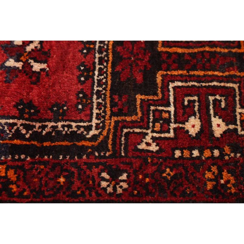 ECARPETGALLERY Hand-knotted Baluch Red Wool Rug - 4'0 x 8'7
