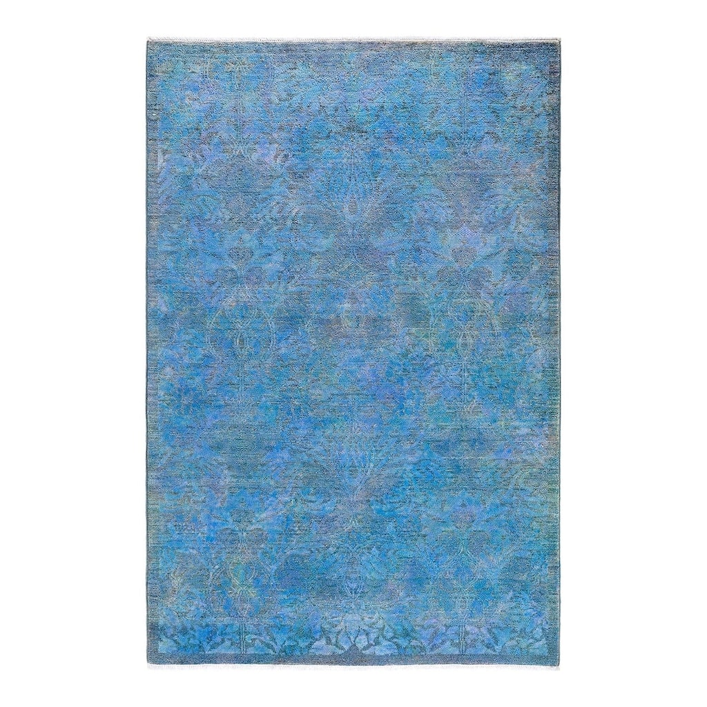 Contemporary Overdyed Wool Hand Knotted Area Rug - 4' 2" x 6' 3"