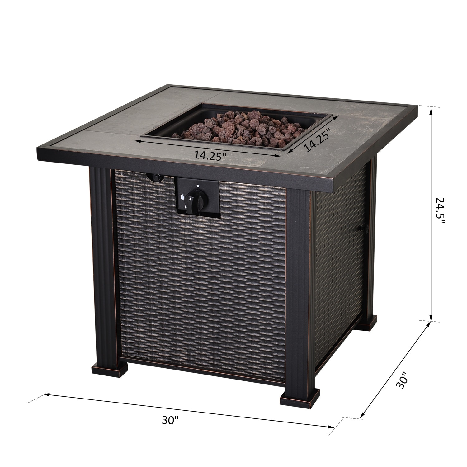 outsunny gas fire pit