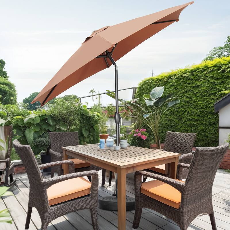 Ainfox Patio Umbrella Without Base for Garden Patio - 9ft-Brown