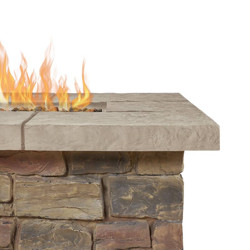 Sedona 38" Sq LP Fire Table w/Natural Gas Conversion by Real Flame