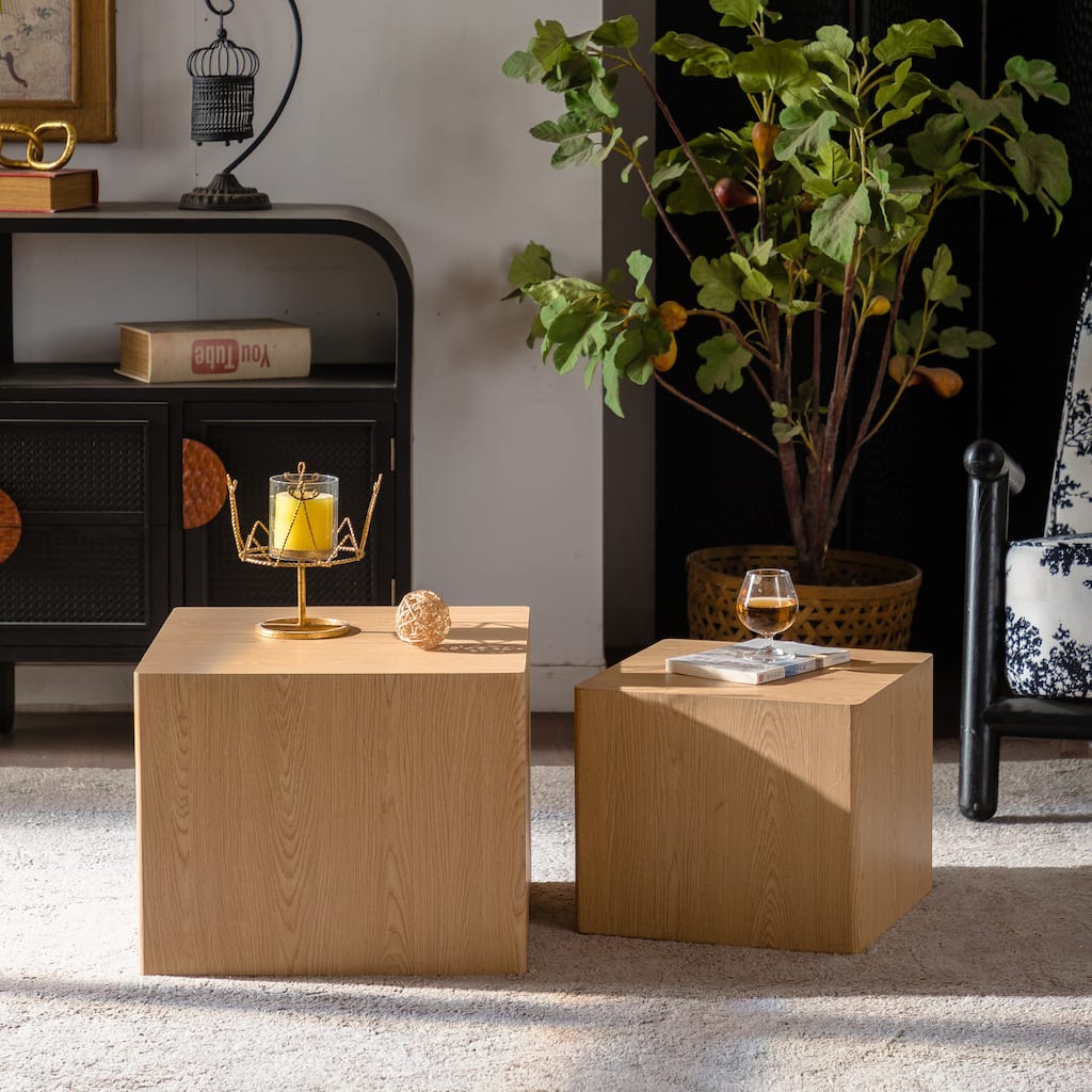 Set of 2 Coffee Table Set Nesting Table Side Table, End Table Center Table Sofa Table for Living Room