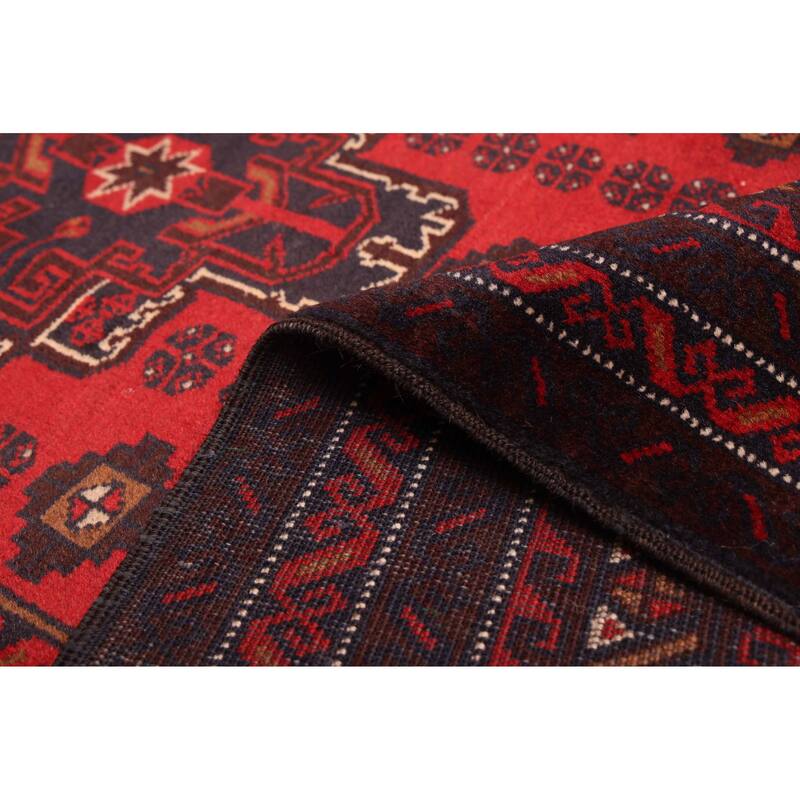 ECARPETGALLERY Hand-knotted Teimani Red Wool Rug - 3'9 x 6'6