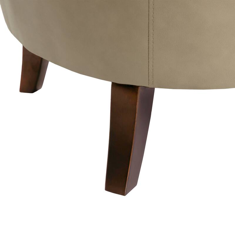 Faux Leather Tufted Nailheads Upholstered Barrel Accent Chairs